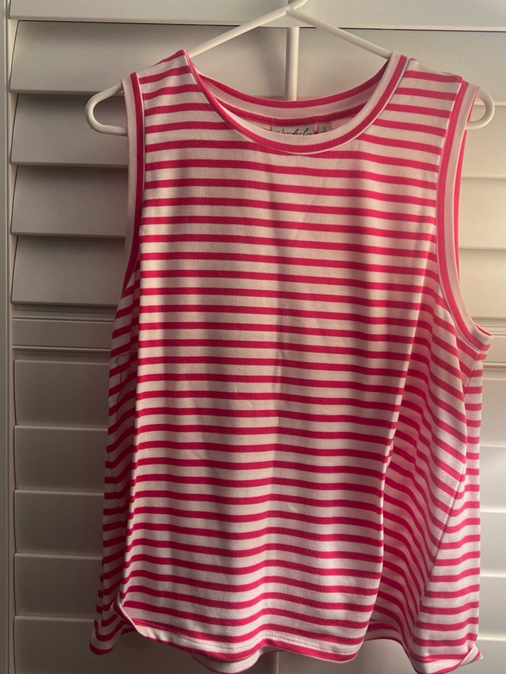 Wonderly Pink and White Striped Tank Top